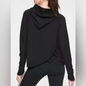 Athleta Criss Cross Back Pullover Hoodie Black Size XS